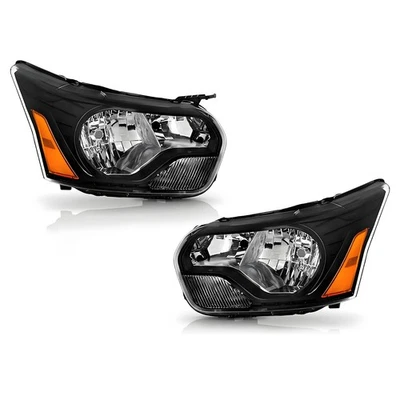Halogen Headlight For 2015-2023 Ford Transit 150/250/350/350HD w/Black Trim Pair - Image 1 of 4