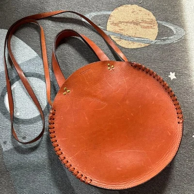 Bolso de Hombro Redondo Jerome Dreyfuss Paris Cuero Real Doble Asa Diseñador  Foto 1 de 4