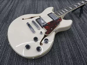 D'Angelico PREMIER MINI DC,CHAMPAGNE Used 2022 Spruce body Maple neck w/Gig case - Picture 1 of 12