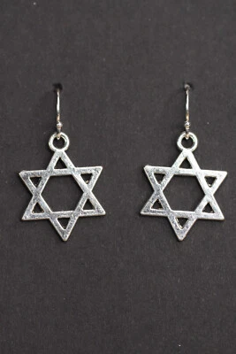 Еврейская звезда Давида подвеска серьги 925 пробы крючки, оловянные подвески - Изображение 1 из 4
