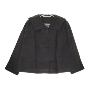 ista-ire 4603-6500 Linen Sailor Collar Blouse Jacket black 5-0509M♪ - Picture 1 of 4