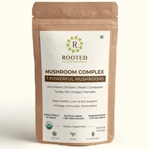Organic 7 Mushrooms Blend Powder Lion's Mane, Reishi, Chaga, Shiitake FREE SHIP - Picture 1 of 4