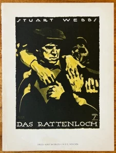 Original 1926 Litho Druck von LUDWIG HOHLWEIN - STUART WEBBS DAS RATTENLOCH - Bild 1 von 2
