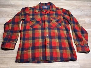 Vintage Pendleton Red Board Hemd Schlaufenkragen Flanell dicke Wolle Größe M hergestellt in den USA - Bild 1 von 5