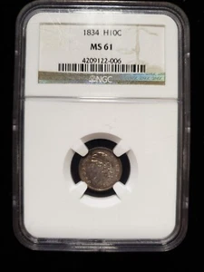 1834 Bust Half Dime NGC MS61 (Z-0432) - Picture 1 of 4
