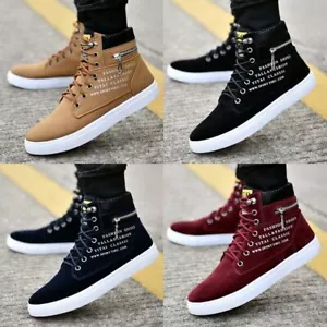 Men's High Top Running Shoes - Gym Trainers & Casual Walking Sneakers - Picture 1 of 10
