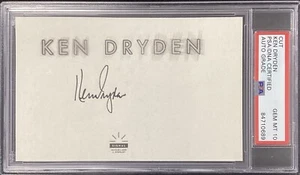 Ken Dryden signierte Schnittseite Hockey HOF Canadiens Goalie PSA/DNA Autogramm Juwel Mt 10 - Bild 1 von 3