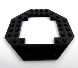 Lego schwarze Platte modifiziert 10x10 achteckig offenes Zentrum Ref 6063 - Bild 1 von 1