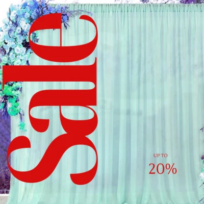 2 PANELS Chiffon Backdrop Curtains Drapes Sheer Chiffon Fabric Photography - Image 1 of 2