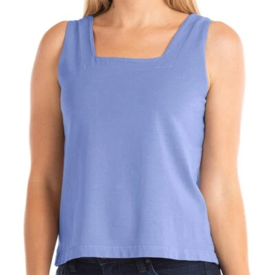FRESH PRODUCE Extra Large Peri BLUE Jersey Cotton $39 Boxy Tank TOP NWT New XL - Image 1 of 4
