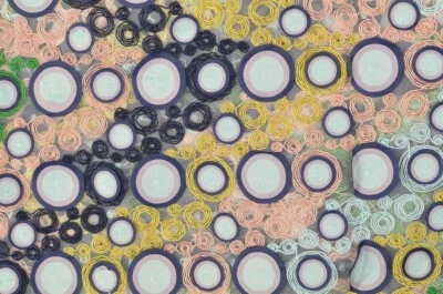 Netz Mesh Softtüll bestickt 3D Effekt Stickerei Meterware Tüll - Bild 1 von 3