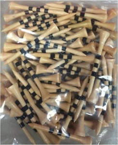 2 3/4" Wooden Golf Tees with Height Indication Stripes - Pack of 100 - Picture 1 of 6