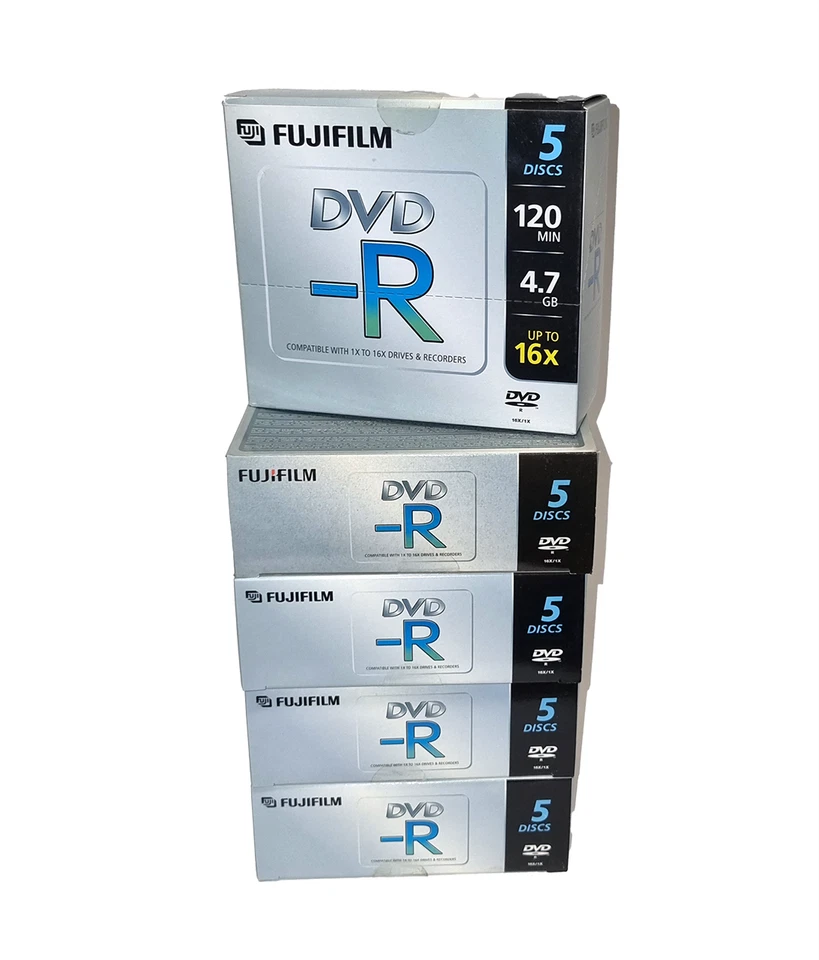 25 DVDs in Jewel Cases -  Fujifilm DVD-R Blank DVDs - 4.7GB - Upto 16x Speed - - Image 1 of 2