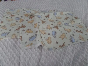 3 Classic Pooh Flannel Disney Recieiving Blankets 100% cotton - Picture 1 of 5