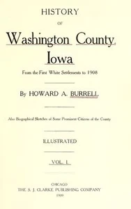 1909 WASHINGTON County Iowa IA, History and Genealogy Ancestry Family DVD B38 - Picture 1 of 2