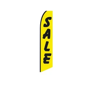 Sale YellowBlack Swooper Flutter Feather Flag | 3ft W x 11.5ft Tall - Picture 1 of 3