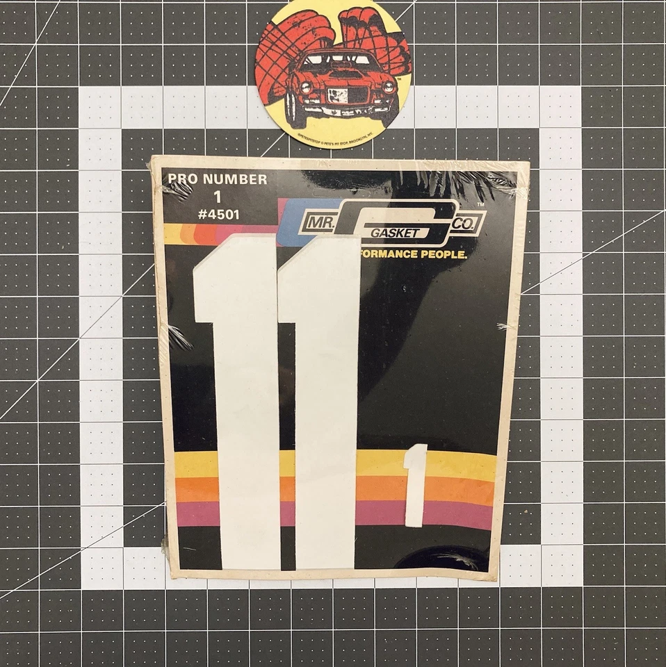 MR GASKET 4501 #1 White Pro Racing Number VINTAGE 70s HTF Day 2 Drag Kustom B11 Foto 1 de 1