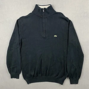 Lacoste Pullover Herren Größe 4 Schwarz Sweatshirt Langarm Half Zip Alligator - Bild 1 von 11