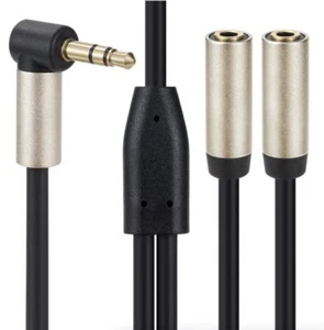 3.5mm Male to 2 x 3.5mm Female TRS Audio Extension Cable Stereo Y Splitter - Picture 1 of 5