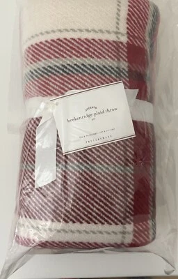 NUEVO Pottery Barn - Manta a cuadros BRECKENRIDGE con borlas, 50" x 70", sellada Foto 1 de 4