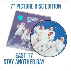 EAST 17 STAY ANOTHER DAY Christmas Single 7" Vinyl Record Picture Disc LON354 - Picture 1 of 4