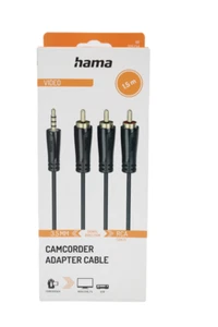 Hama Verbindungskabel,3,5-mm-Klinken-Stecker 4-pol.-3 Cinch-Stecker, 1,5m 205154 - Bild 1 von 3