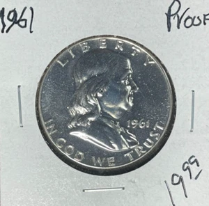 Medio dólar de plata Franklin 1961 ~ prueba ~ bonita moneda ~ - Imagen 1 de 2