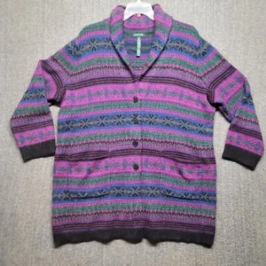 Lauren Ralph Lauren Strickjacke Pullover Damen 3X Lila Nordic Wolle Mohair Schal - Bild 1 von 10