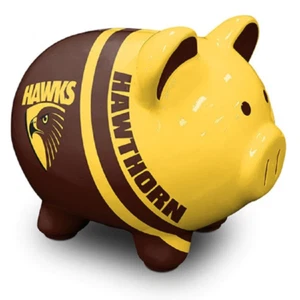 Hawthorn Hawks Official AFL Dolomite Piggy Bank Money Box Adults Kids Gift Boxed - Picture 1 of 1
