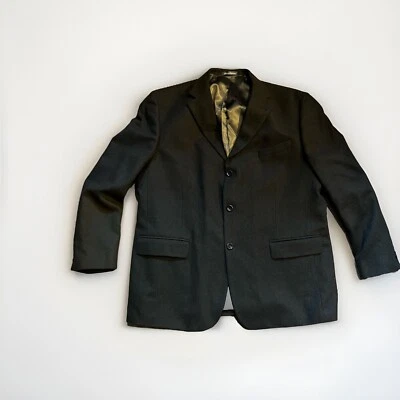 Abrigo Deportivo Oscar de la Renta Lana Cachemira Hombres 46R Marrón Forrado 3 Botones Blazer Foto 1 de 4