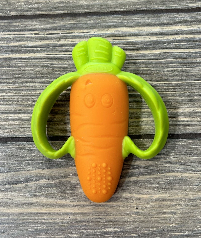 Infantino Lil’ Nibbler Carrot Silicone Soft-Textured Teether Sensory Toy Orange - Image 1 of 2