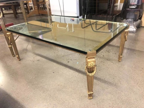 P.E. Guerin Louis XVI Coffee Table - Heavy Bronze 42"x28"x16" (Missing Parts) Cover