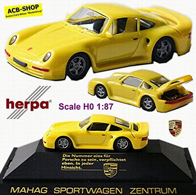 Porsche 959 Coupe 1987-88 MAHAG Sportwagen Zentrum Giallo 1:87 Herpa - Immagine 1 di 4