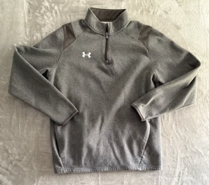 Under Armor ColdGear Fleece 1/4 Zip Mens Large Pullover Gray - Picture 1 of 7