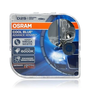 Osram D2S Cool Blue Advance HID Xenon Bulbs 66240CBA Up to 6000K Germany 2-Pack - Picture 1 of 4