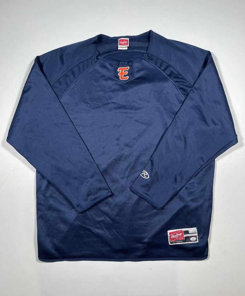 Camisa Rawlings Para Hombres XL Azul Marino Manga Larga Raglán Béisbol Logo E Rendimiento Foto 1 de 4