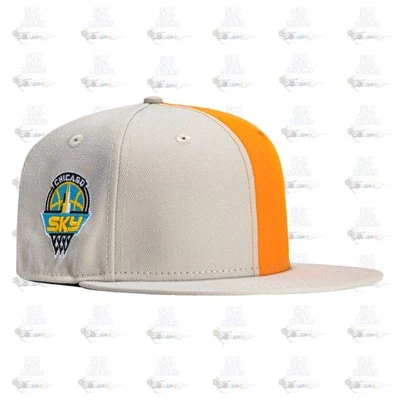 New Era Chicago Sky Stone Light Orange Gray 59Fifty 5950 Patch Fitted Cap Hat - Image 1 of 4