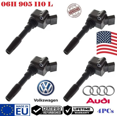 ✅ GENUINE 4x Ignition Coils For 2013-2022 VOLKSWAGEN AUDI PORSCHE # 06H 905 110L - Image 1 of 2
