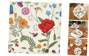 Plants Flowers and Butterflies Provence Style Cloth Napkins 20x20 Inches, - Picture 1 of 8