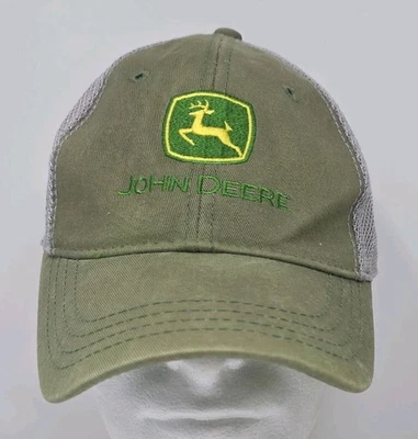 Gorra John Deere Calidad Genuina Verde Snapback Gris Malla Sombrero Tractor Granja Foto 1 de 4