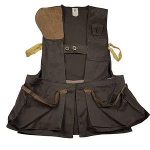 Vintage Bob Allen Hunting Vest Skeet Duck Suede Trim Made USA Size Medium/Large - Picture 1 of 7