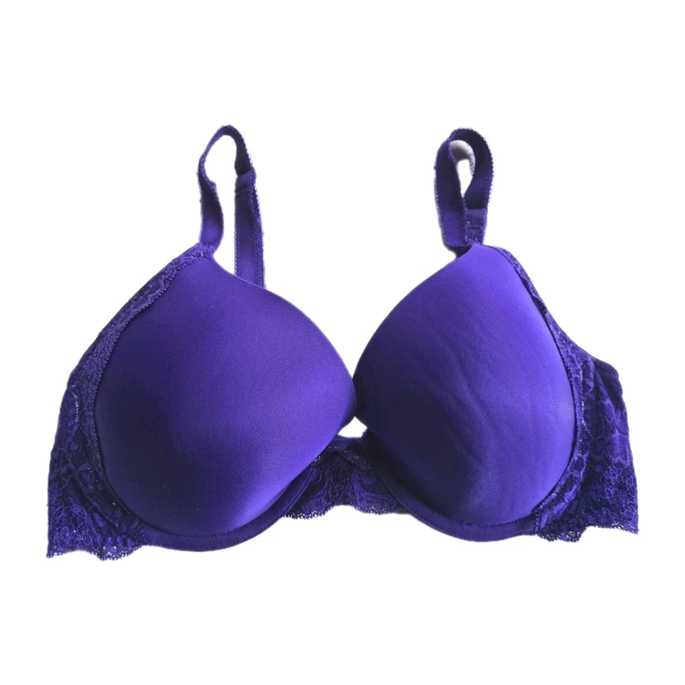 Sujetador Victoria's Secret Dream Angels Cobertura Perfecta 34d Encaje Púrpura Foto 1 de 4