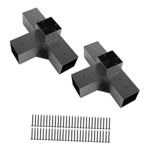 2 Pack Pergola Brackets - Powder Coated 4-Way Right 2PCS 4-Way Pergola Brackets - Picture 1 of 8