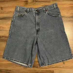 Vintage Levi 565 Herren Gr.36 Orange Etikett Weites Bein Lange Baggy Shorts Jorts Grunge Y2K - Bild 1 von 12