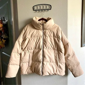 Chaqueta acolchada de cuero sintético tostado CALIA by Carrie Underwood nueva sin etiquetas talla grande XXL - Imagen 1 de 10