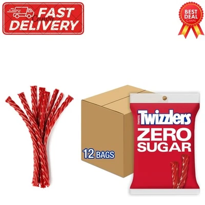 Caramelos Twist sin azúcar con sabor a fresa, paquetes de 5 oz, juego de 12 Foto 1 de 4