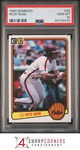 Donruss #42 Pete Rose Phillies 1983 PSA 10 - Imagen 1 de 16