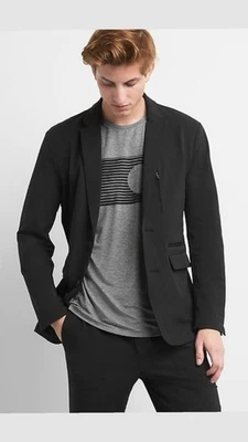 GAP Men’s GAPFIT Hybrid Tech Blazer Jacket True Black Sz XL ~ NWT - Image 1 of 4