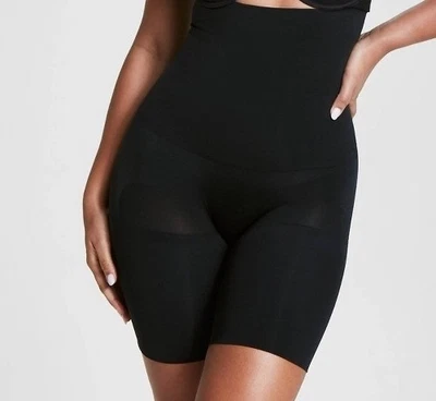 Assets by Spanx Mujer Resultados Notables Cintura Alta Medio Muslo Modelador LG Negro Foto 1 de 2