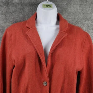 J Crew Pullover Blazer Damen Medium Burnt Orange Rost Jacke zwei Knopf Taschen - Bild 1 von 6
